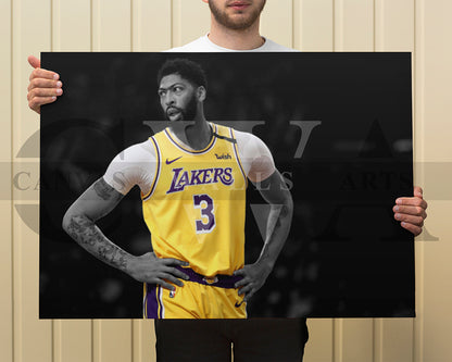 Anthony Davis Black & White Canvas Art Basketball Canvas Wall Art