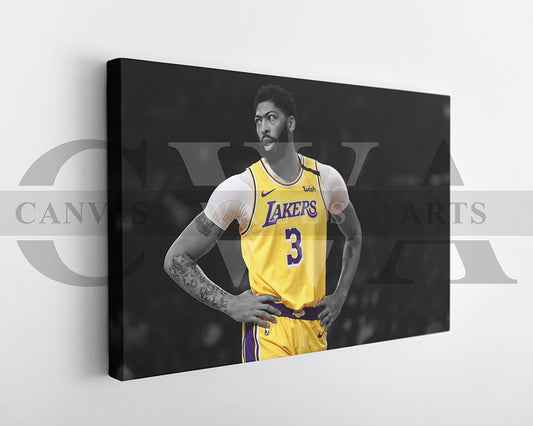 Anthony Davis Black & White Canvas Art Basketball Canvas Wall Art
