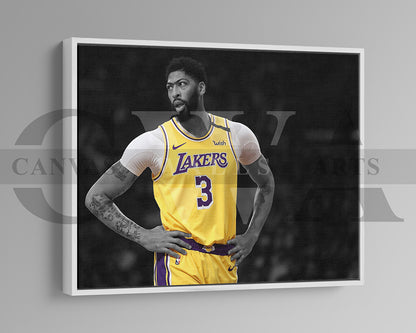 Anthony Davis Black & White Canvas Art Basketball Canvas Wall Art