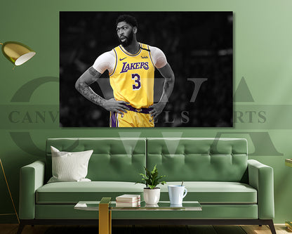 Anthony Davis Black & White Canvas Art Basketball Canvas Wall Art