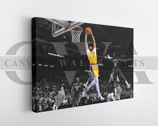 Anthony Davis Black & White Canvas Art Basketball Canvas Wall Art