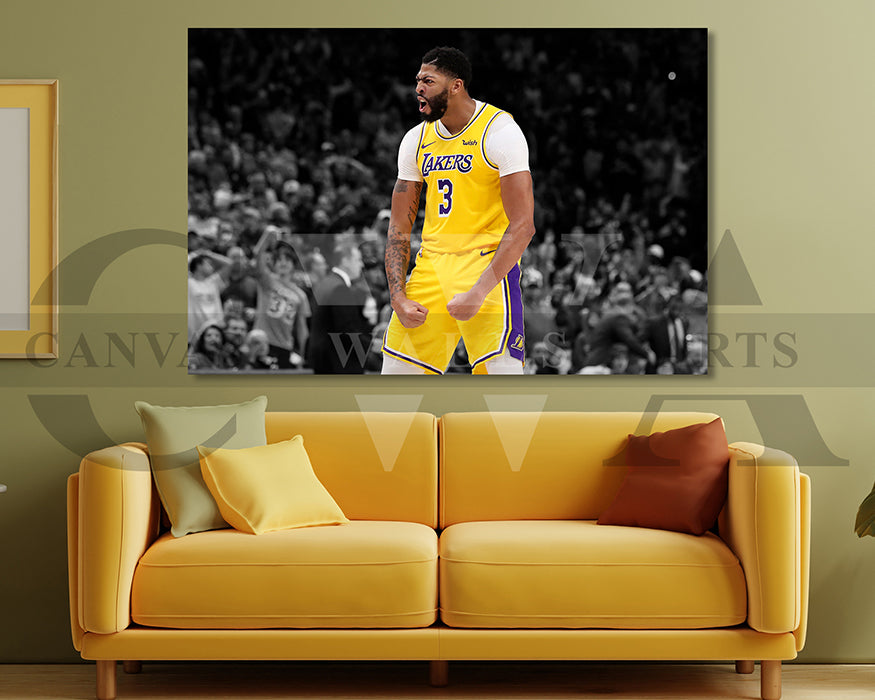 Anthony Davis Black & White Canvas Art Basketball Canvas Wall Art