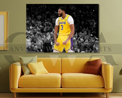 Anthony Davis Black & White Canvas Art Basketball Canvas Wall Art