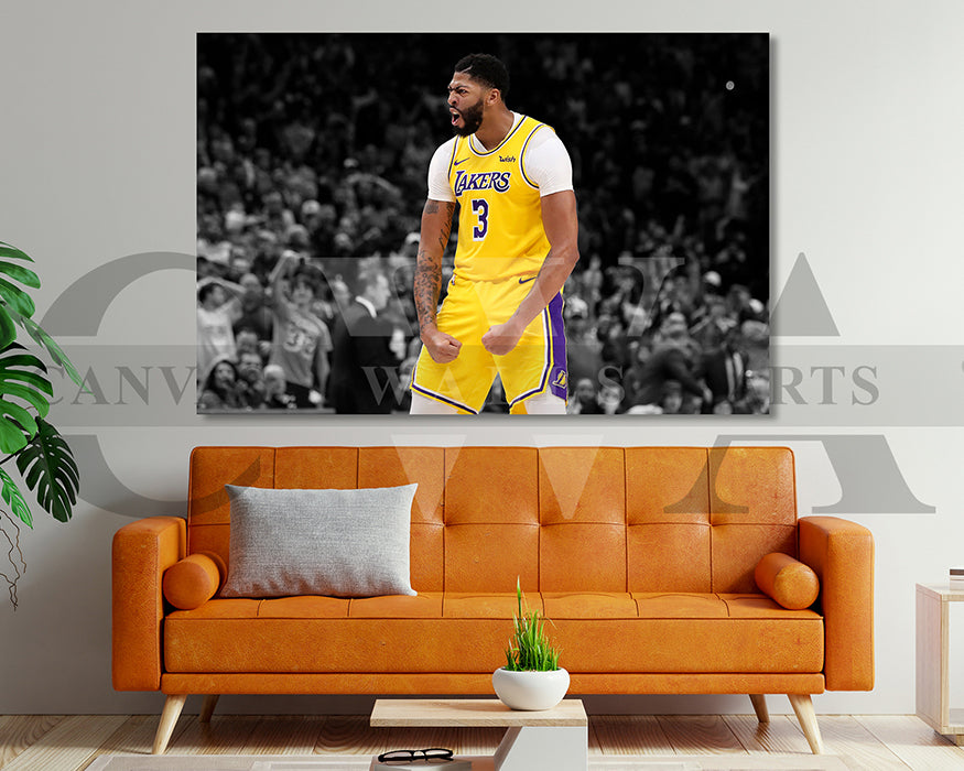 Anthony Davis Black & White Canvas Art Basketball Canvas Wall Art