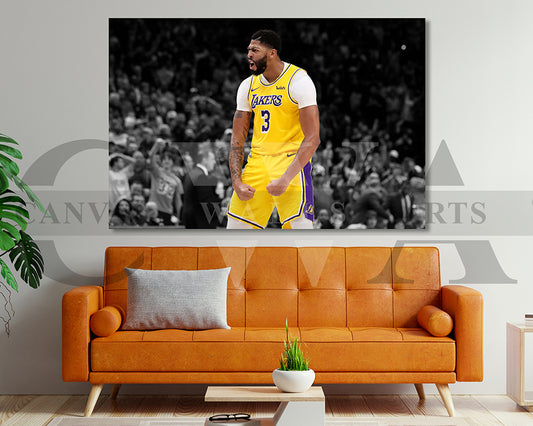 Anthony Davis Black & White Canvas Art Basketball Canvas Wall Art