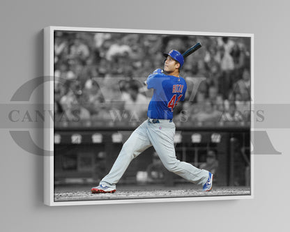 Anthony Rizzo Black & White Canvas Art Baseball Canvas Wall Art