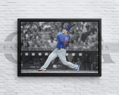 Anthony Rizzo Black & White Canvas Art Baseball Canvas Wall Art