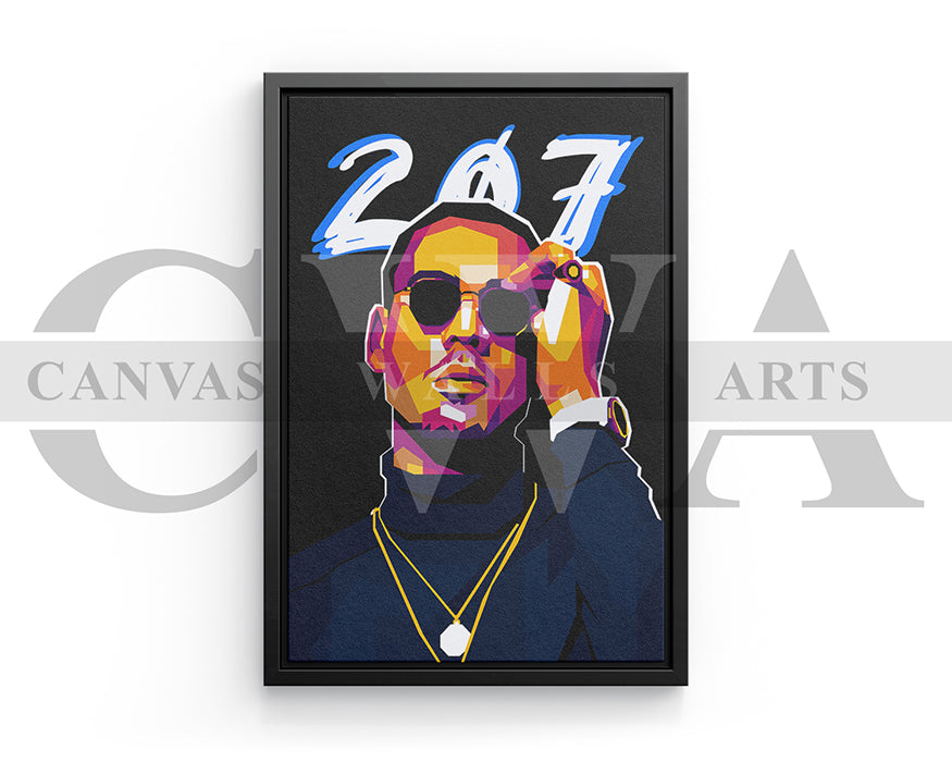 Apache 207 Canvas Wall Art – Hip Hop Rapper Poster | Modern Music Wall Decor