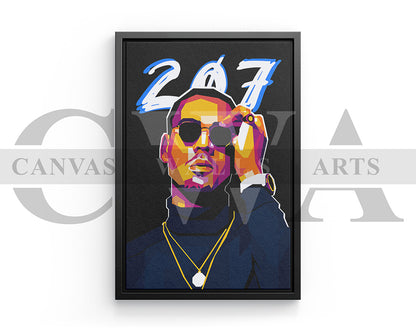 Apache 207 Canvas Wall Art – Hip Hop Rapper Poster | Modern Music Wall Decor