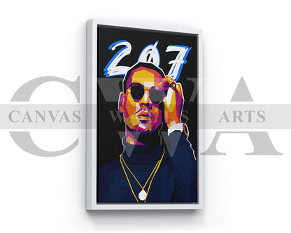Apache 207 Canvas Wall Art – Hip Hop Rapper Poster | Modern Music Wall Decor