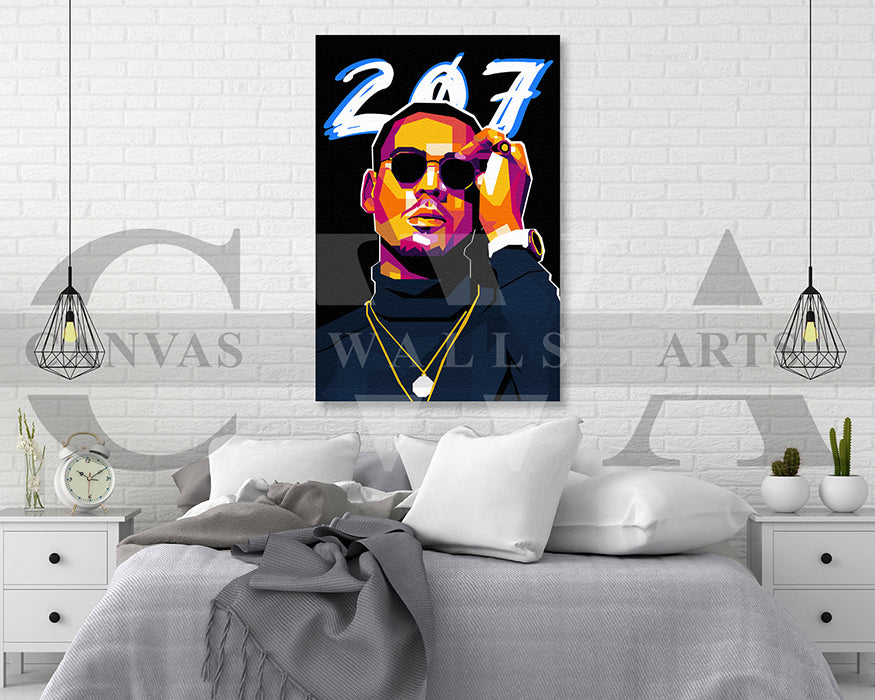 Apache 207 Canvas Wall Art – Hip Hop Rapper Poster | Modern Music Wall Decor