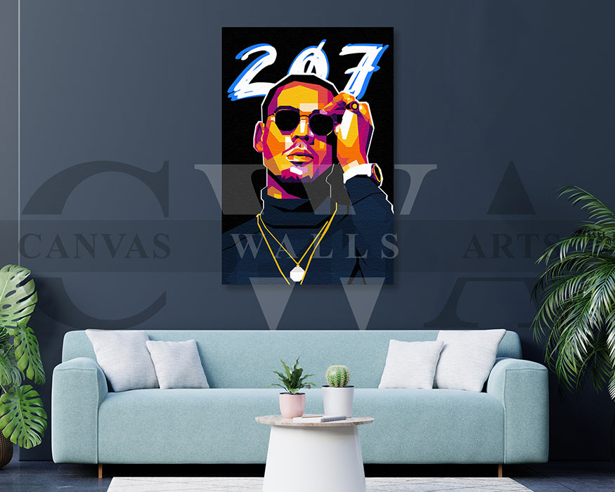 Apache 207 Canvas Wall Art – Hip Hop Rapper Poster | Modern Music Wall Decor