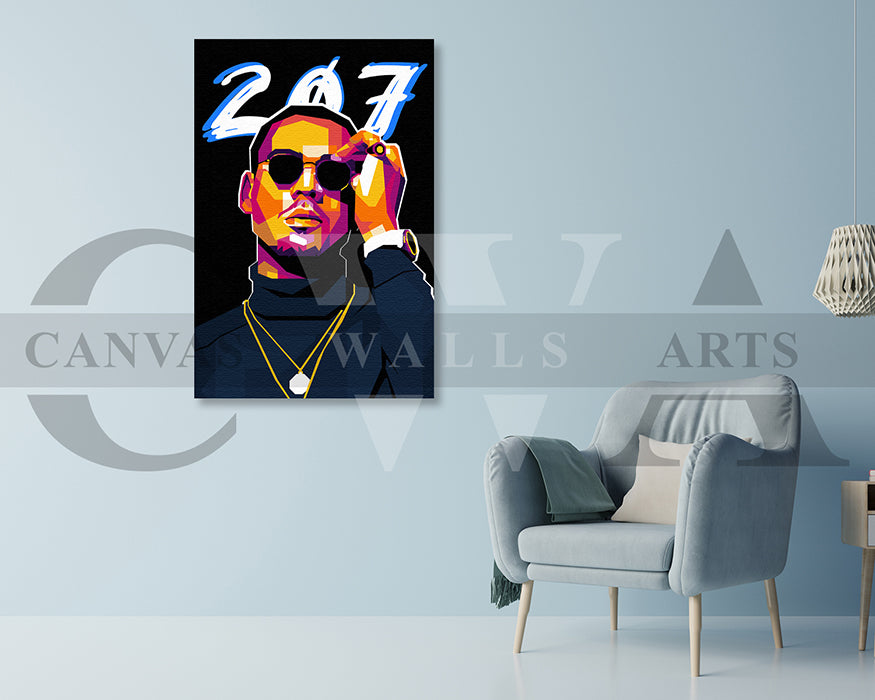 Apache 207 Canvas Wall Art – Hip Hop Rapper Poster | Modern Music Wall Decor