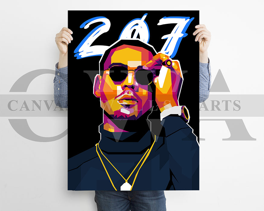 Apache 207 Canvas Wall Art – Hip Hop Rapper Poster | Modern Music Wall Decor