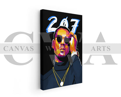Apache 207 Canvas Wall Art – Hip Hop Rapper Poster | Modern Music Wall Decor