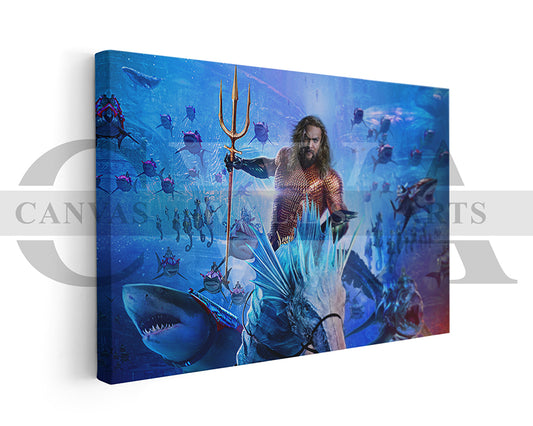 Aquaman And The Lost Kingdom Canvas Wall Art Movie Poster