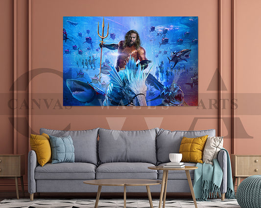 Aquaman And The Lost Kingdom Canvas Wall Art Movie Poster