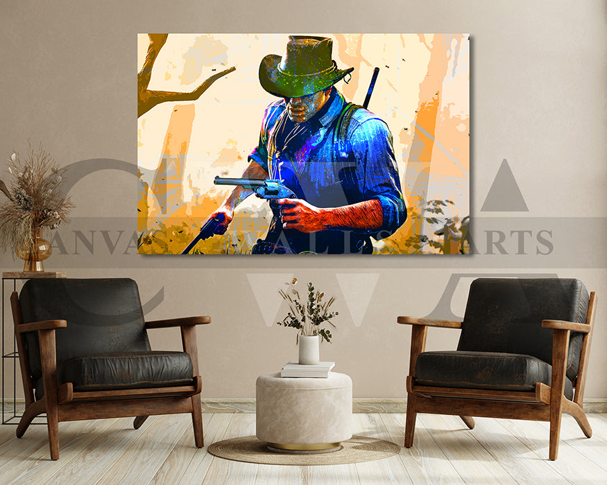Arthur Morgan Canvas Wall Art Abstract Movie Poster Print