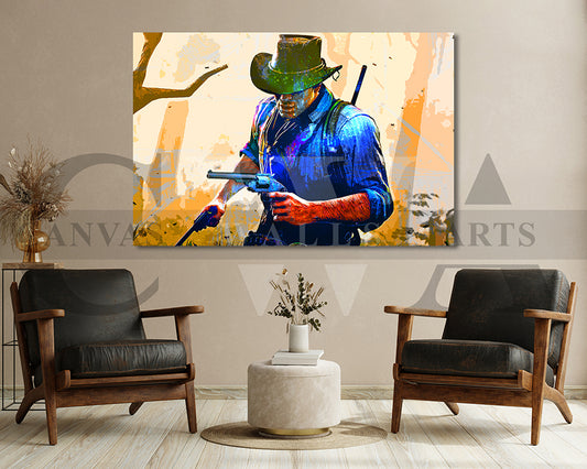 Arthur Morgan Canvas Wall Art Abstract Movie Poster Print