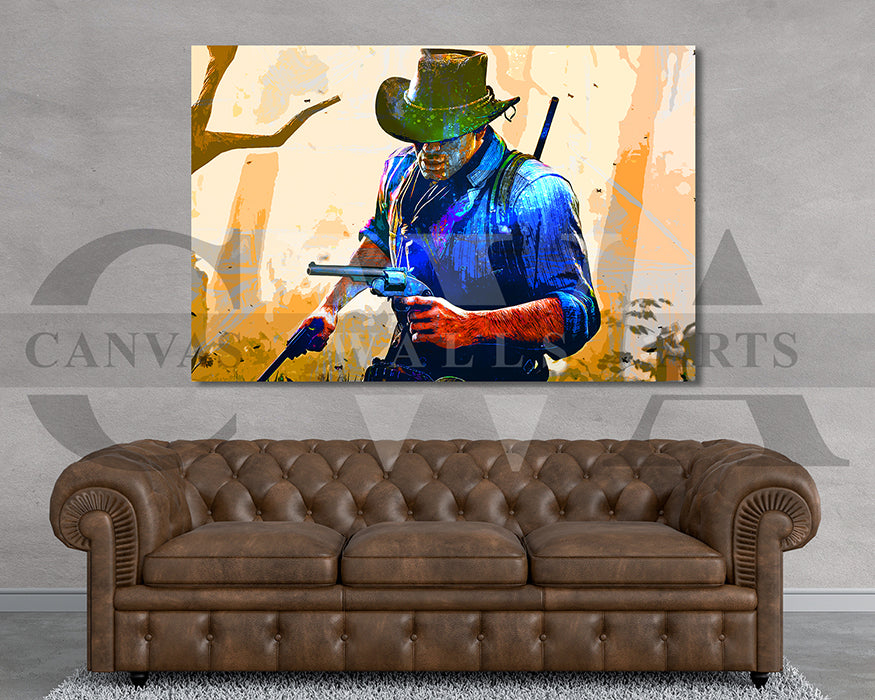 Arthur Morgan Canvas Wall Art Abstract Movie Poster Print