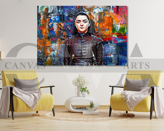 Arya Stark Canvas Wall Art Abstract Movie Poster Print