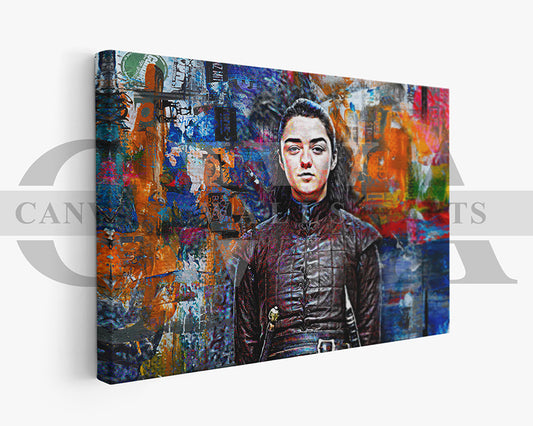 Arya Stark Canvas Wall Art Abstract Movie Poster Print
