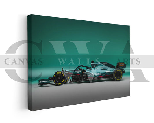 Aston Martin AMR21 Canvas Wall Art Formula F1 Car Poster Print