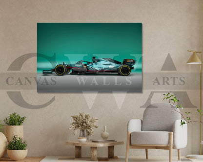 Aston Martin AMR21 Canvas Wall Art Formula F1 Car Poster Print