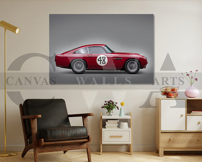 Aston Martin DB4 Canvas Wall Art Sports Car Poster Print