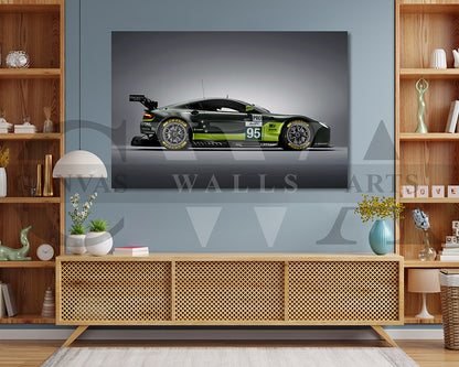Aston Martin V8 Vantage Canvas Wall Art Car Poster Print