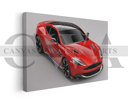 Aston Martin Vanquish Canvas Wall Art Luxury Grand Tourer Poster Print for Home & Office Décor