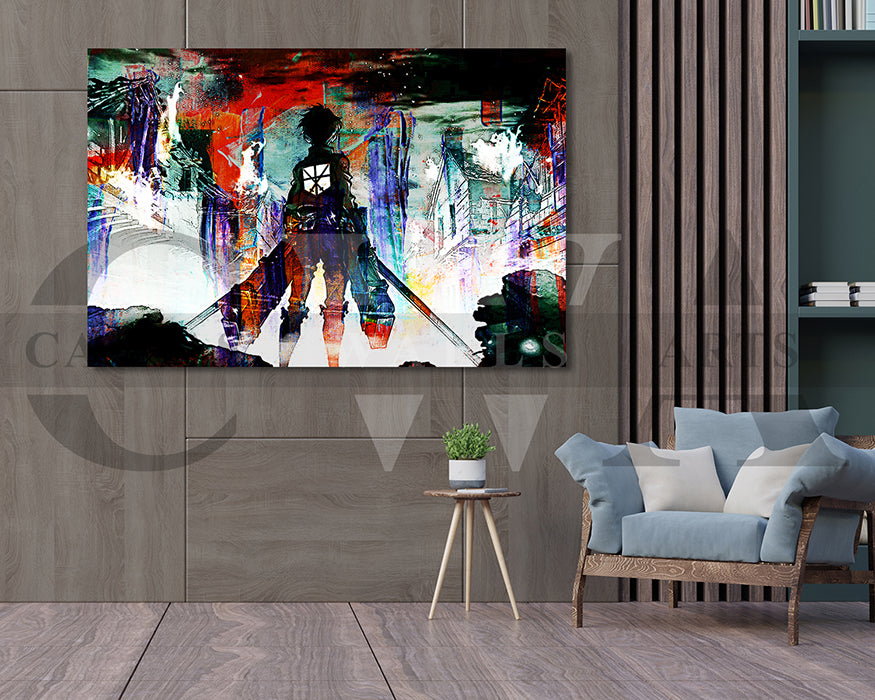 Attack on Titan Canvas Wall Art Abstract Movie Poster