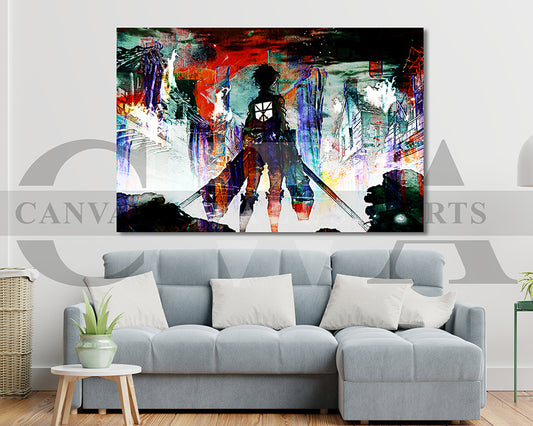 Attack on Titan Canvas Wall Art Abstract Movie Poster