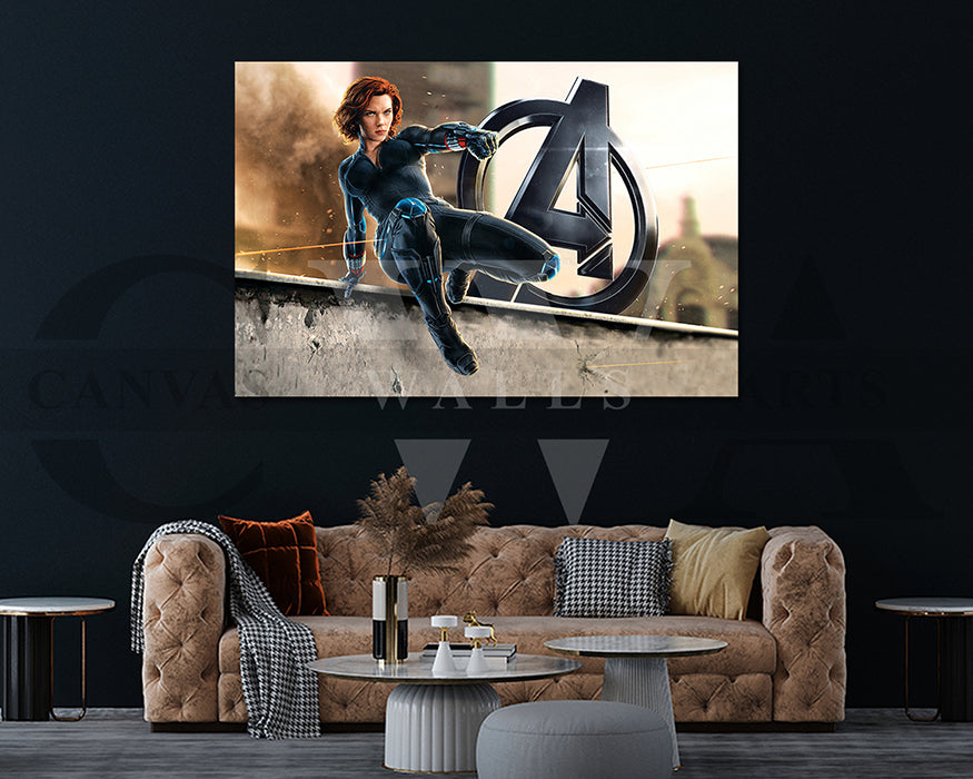 Avengers Age Of Ultron Marvel Black Widow Canvas Wall Art