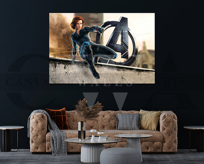 Avengers Age Of Ultron Marvel Black Widow Canvas Wall Art