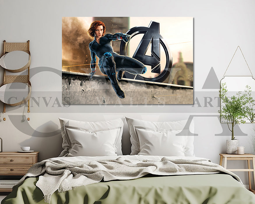 Avengers Age Of Ultron Marvel Black Widow Canvas Wall Art