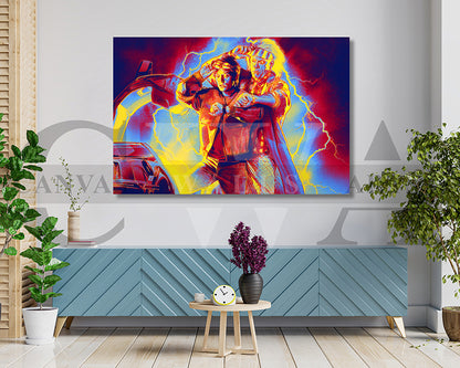 Back to the Future Canvas Wall Art Movie Oil Painting Canvas Print