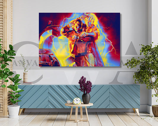 Back to the Future Canvas Wall Art Movie Oil Painting Canvas Print
