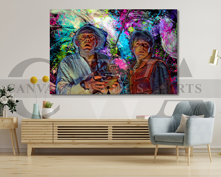 Back to the Future Canvas Wall Art Abstract Movie Poster Print