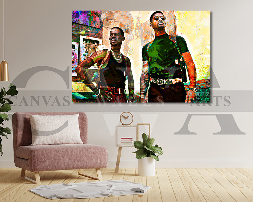 Bad Boys Canvas Wall Art Abstract Movie Poster Print