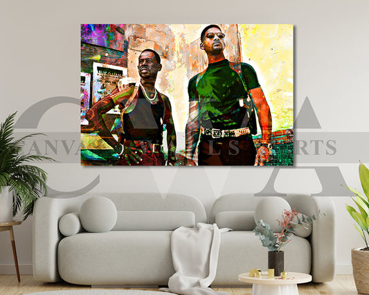 Bad Boys Canvas Wall Art Abstract Movie Poster Print
