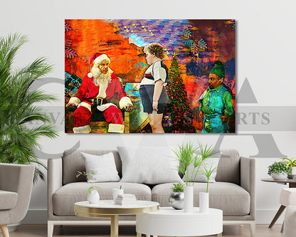 Bad Santa Canvas Wall Art Abstract Movie Poster Print