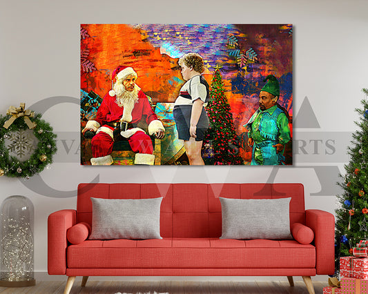 Bad Santa Canvas Wall Art Abstract Movie Poster Print