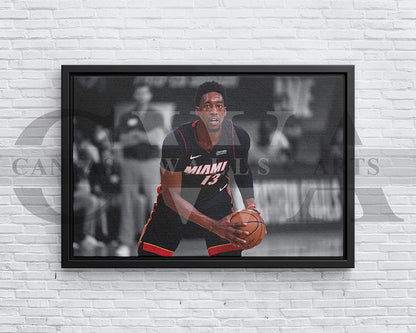 Bam Adebayo Black & White Canvas Art Basketball Canvas Wall Art