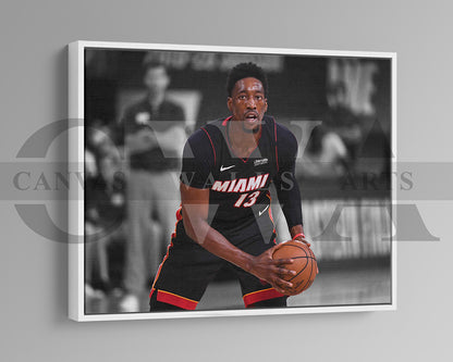 Bam Adebayo Black & White Canvas Art Basketball Canvas Wall Art