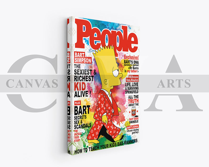 Bart Simpson Fashion Week Canvas Wall Art