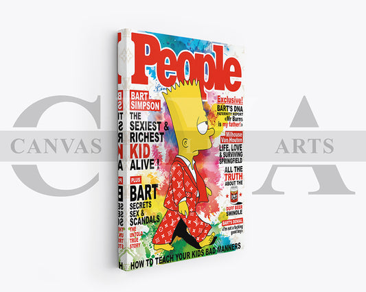 Bart Simpson Fashion Week Canvas Wall Art