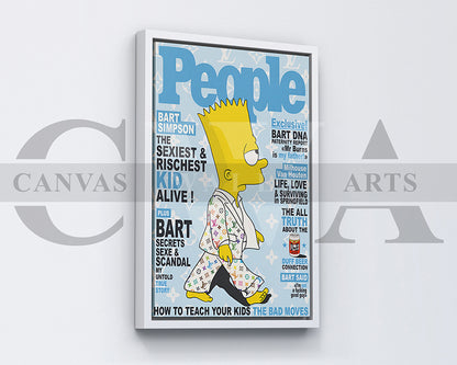 Bart Simpson Fashion Week Canvas Wall Art Luxury Streetwear Wall Decor