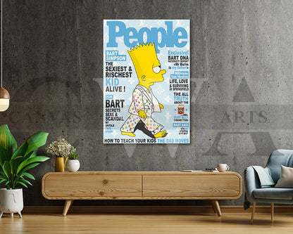 Bart Simpson Fashion Week Canvas Wall Art Luxury Streetwear Wall Decor