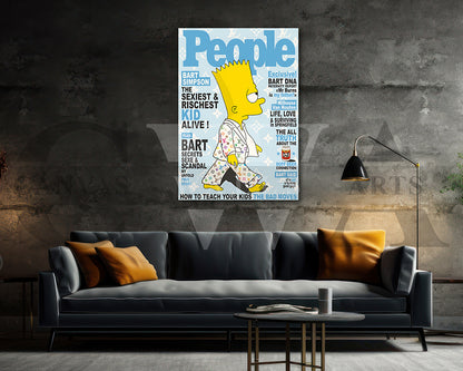 Bart Simpson Fashion Week Canvas Wall Art Luxury Streetwear Wall Decor